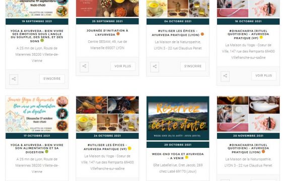 Calendrier des ateliers